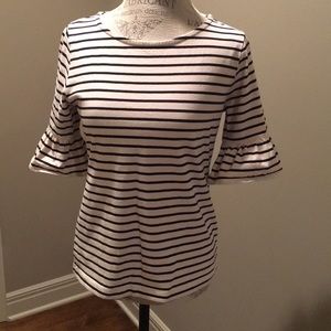 J Crew ruffled short-sleeve shirt